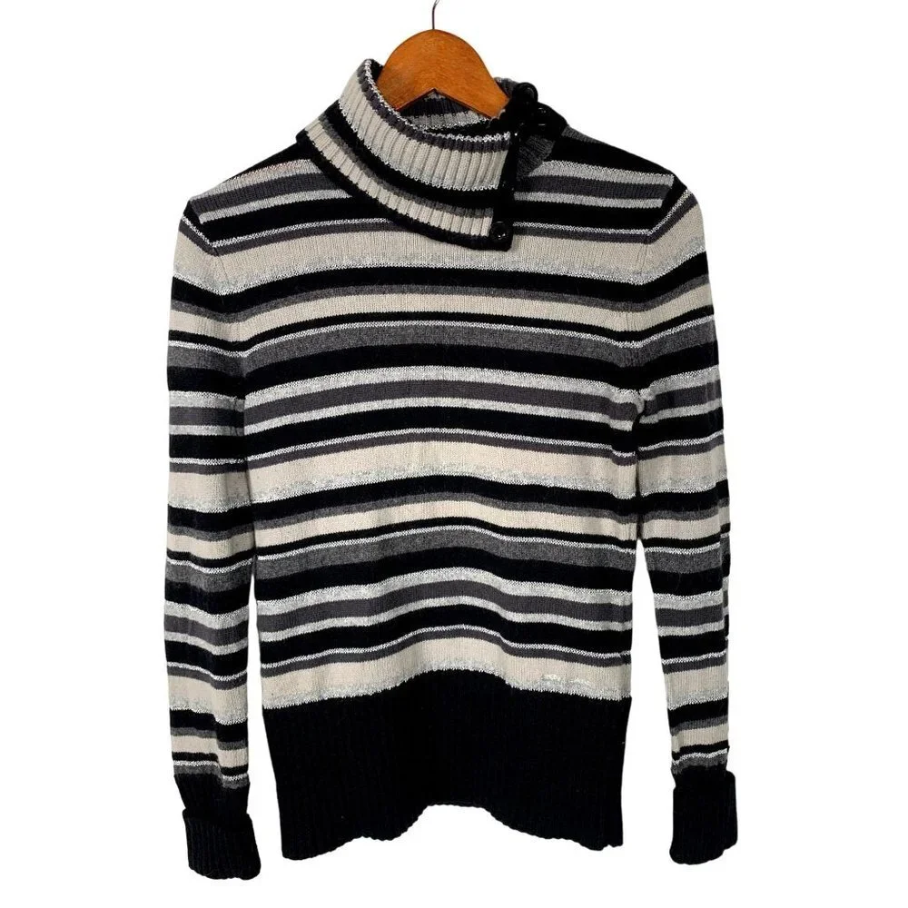 DKNY Jeans Womens Striped Angora‎ Blend Sweater Size Large
